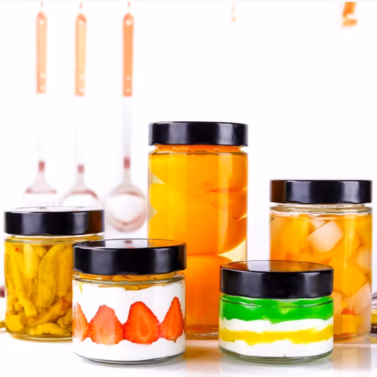 Прозрачные стеклянные банки с обычным горлышком на заказ, 32 унции с крышкой, банки для хранения 1000 мл, 1 л для консервирования арахисовых медовых солений